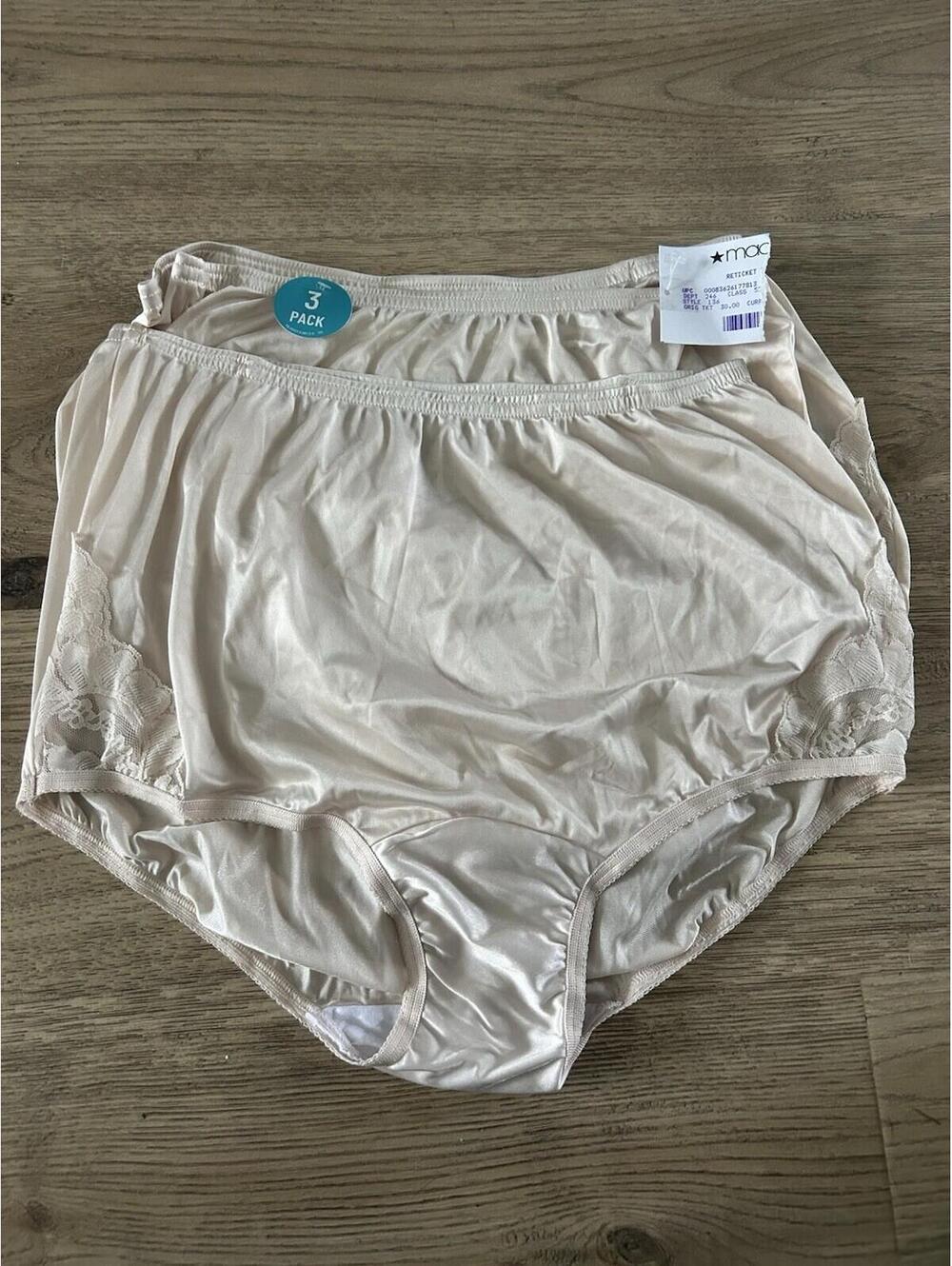 3 Pair of Vanity Fair Women's Perfectly Yours Lace Nouveau Nylon Lace Sz 6 Nude
